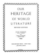 Our Heritage of World Literature